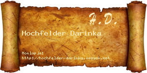 Hochfelder Darinka névjegykártya